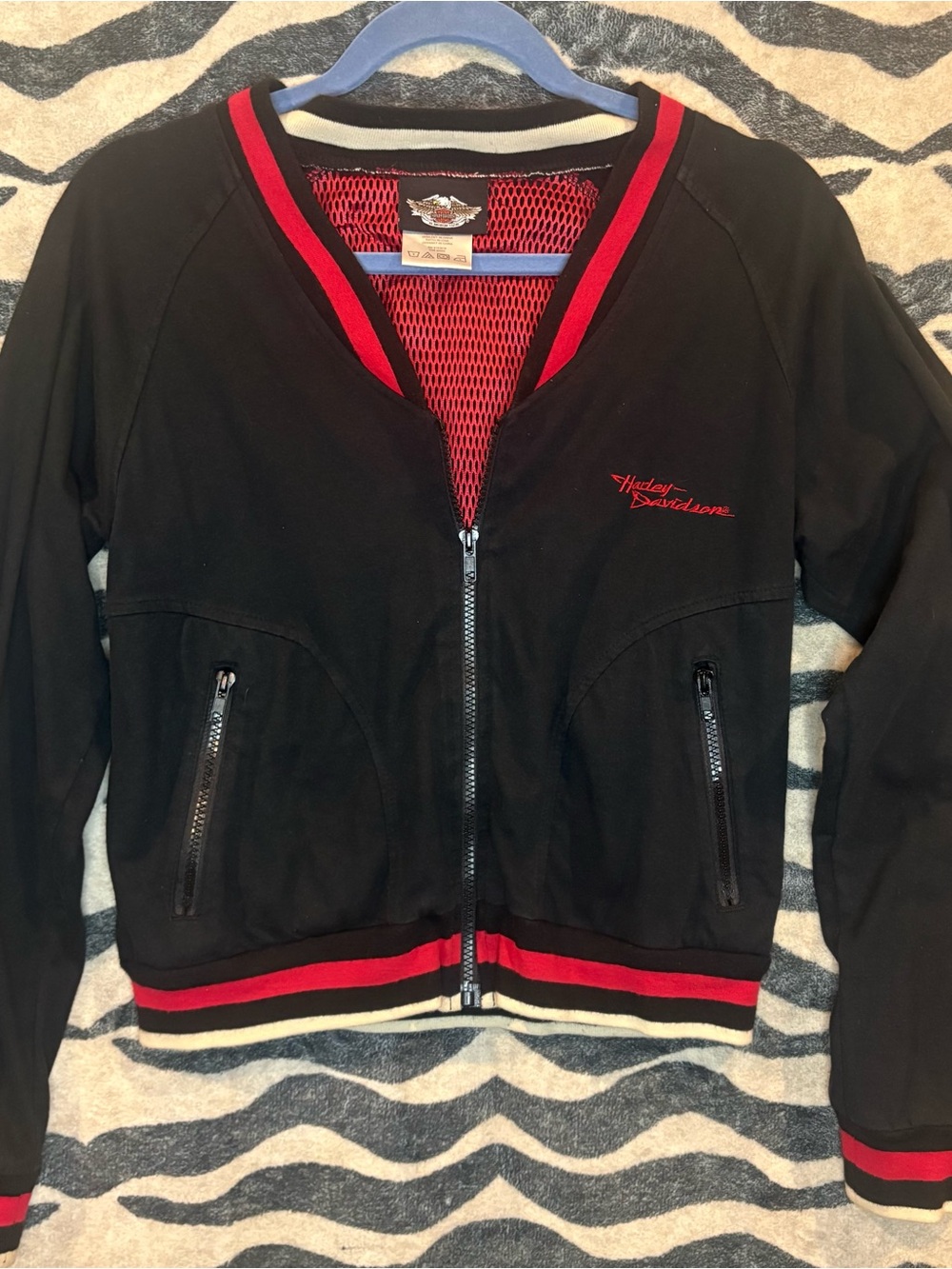 Vintage 2005 Harley-Davidson Moto Track Jacket XS Y2K